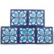 kafle dekory do kuchni z włoskim wzorem, błękitne kobaltowe kwiaty w ramie