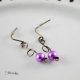 Elegant purple - kolczyki minimalistyczne ze szklanymi perłami