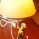 Lampka nocna mosiężny anioł z lat 70 tych, ręcznie wykonana mosiężna lampa