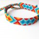 Dzień na plaży - ręcznie pleciona bransoletka przyjaźni, bawełna, aztecka bransoletka etniczna, letnie kolory, turkus i słoneczne barwy