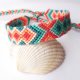 Upalny dzień - ręcznie pleciona bransoletka przyjaźni, bawełna, aztecka bransoletka etniczna, letnie kolory, morska zieleń i ciepłe barwy