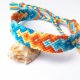 Urlop nad morzem - ręcznie pleciona bransoletka przyjaźni, bawełna, aztecka bransoletka etniczna, letnie kolory, turkus i słoneczne barwy