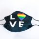 Maseczka wielorazowa bawełniana, LGBT, FREEDOM, LOVE