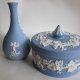 Wedgwood Antique - Blue Jasper ware duże puzdro rzadko spotykana rzecz -Kolekcjonerska biskwitowa porcelana.