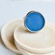 Ciemny błękit - pierścionek ze szkłem