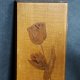 Obrazek drewniany, tulipany, vintage, lata 70.