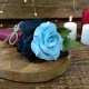 Róża; kwiat z filcu; błękitna