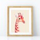 Retro Zoo plakat A4 - wintydżowa żyrafa w nowoczesnej odsłonie