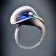 Srebrny elegancki pierścionek regulowany KALIA ultramaryna