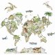 Mapa świata dinozaury XL