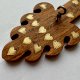 Vintage Wood and Brass Key Holder ❀ڿڰۣ❀ Rzadki inkrustowany wieszak florystyczny do kluczy  ❀ڿڰۣ❀ Klucz