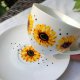 Zestaw ręcznie malowany filiżanka talerzyk słoneczniki 200 ml