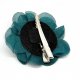 Szyfonowa spinka turkusowy kwiat z kryształkiem