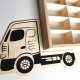 Drewniana półka w kształcie Tira na autka Hot Wheels / Oryginalny garaż na Resoraki oraz samochodziki Matchbox - WERSJA 2