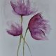 Fioletowe kwiaty - obraz  akwarela