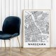 Mapa Warszawy - plakat 30x40 cm