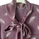Kobieca, subtelna, delikatna koszula tunika 100% jedwab - burgund – S/XS