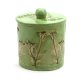 Cukierniczka ceramiczna zielona wiosenna roślinna, ręcznie wykonana