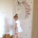 Jednorożec NAKLEJKA ŚCIENNA - L - Dekoracja pokój dziecka Fototapeta dla dziewczynki Wystrój Magiczny Koń