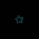 Turkusowy wisiorek gwiazdka świecąca w ciemności i UV handmade 2,8 x 2,8 cm