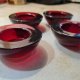 5 szt. Szklane świeczniki na tealighty bordo rubinowe
