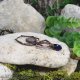 Miedziany wisiorek pająk kamień księżycowy #348