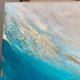 Turkusowy obraz abstrakcyjny "Maldives VIII" 50x50cm, złota turkusowa abstrakcja