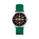 Zegarek mały - Folkowa mandala, czarna - silikonowy, zielony