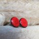 CERAMICZNE KOŁA SZTYFTY czerwone kolczyki minimalistyczne wkrętki ENERGETYCZNA BIŻUTERIA DAMSKA burgundowa czerwień GAIA ceramika