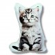 Poduszka kotek przytulanka kot maskotka z kotkiem szary kot poduszka do salonu dla dziecka