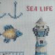 Obraz haftowany -sea life-szklo-drewno