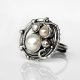 Planety - srebrny pierścionek z perłami