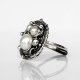 Planety - srebrny pierścionek z perłami