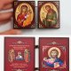Ikona rozkładana rosyjska, tryptyk, Jezus, Maryja, Józef, Święta Rodzina, druk