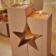 Drewniane świeczniki, zestaw prezentowy na święta, Boże narodzenie z drewna, gwiazdka