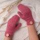 Rękawiczki z klapką różowe
