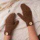 Rękawiczki z klapką brązowe