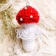 muchomor grzybek bombka z perełkami, czerwone ozdoby choinkowe