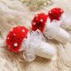 muchomor grzybek bombka z perełkami, czerwone ozdoby choinkowe