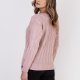 Sweter w warkoczowy wzór - SWE316 pudrowy róż MKM