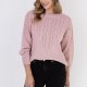 Swetrowa bluza - SWE322 pudrowy róż MKM