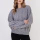 Sweter w warkoczowe wzory - SWE323 szary MKM