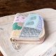 Ręcznie malowany patchworkowy pastelowy portfel damski