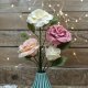 Bukiet kremowo - różowych róż; kwiaty z filcu, handmade