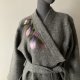 Kimono z wełny parzonej malowane wełną.