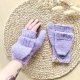 Rękawiczki z klapką liliowe
