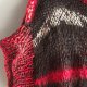designerski sweter bluzka hand made z czerwienią