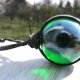 Zielona szklana kula - antyczny wisior