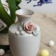 Porcelana Ćmielów, wazonik, róża, konwalie, relief, vintage
