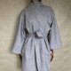 Kimono 100% handmade wełniane, wiązane w pasie paskiem, na plecach zdobione autorską aplikacją z motywem oka.